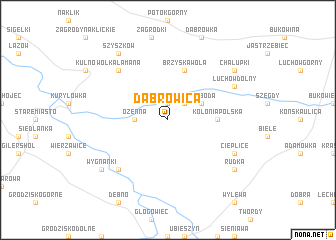 map of Dąbrowica