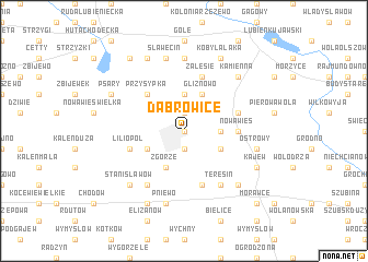 map of Dąbrowice