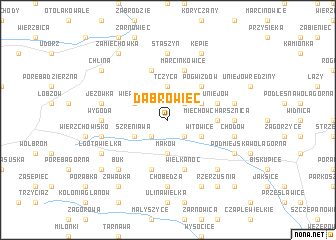 map of Dąbrowiec