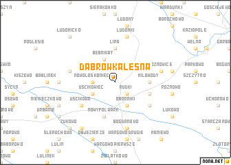 map of Dąbrówka Leśna