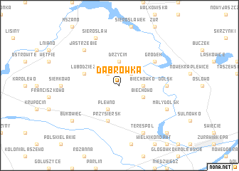 map of Dąbrówka