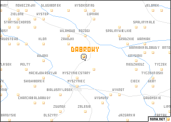 map of Dąbrowy