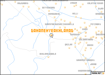 map of Dahaneh-ye Akhlamad