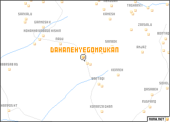 map of Dahaneh-ye Gomrūkān