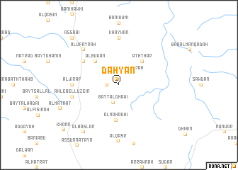 map of Ḑaḩyān