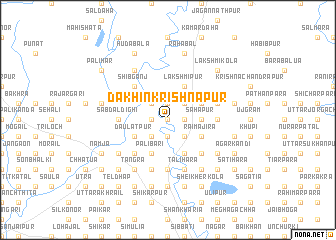 map of Dakhin Krishnāpur