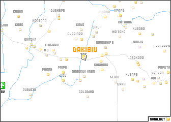 map of Dakibiu