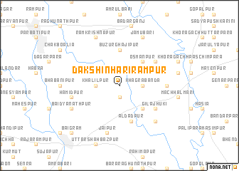 map of Dakshin Harīrāmpur