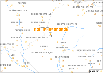 map of Dalv-e Ḩasanābād