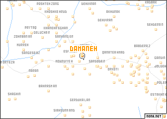 map of Dāmaneh