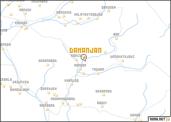 map of Dāmanjān