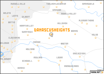 map of Damascus Heights