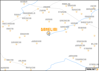 map of Dameliai