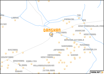 map of Dāmghān