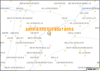 map of Dampierre-sur-Boutonne