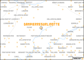 map of Dampierre-sur-Linotte