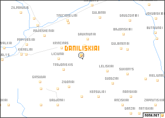 map of Daniliškiai