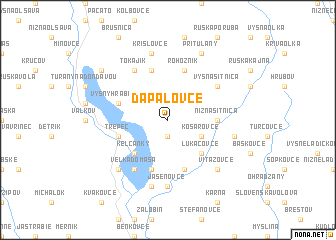 map of Ďapalovce