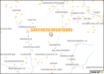 map of Dārkhor-e Ḩasanābād