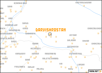 map of Darvīsh Rostam