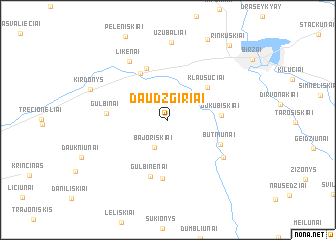 map of Daudžgiriai