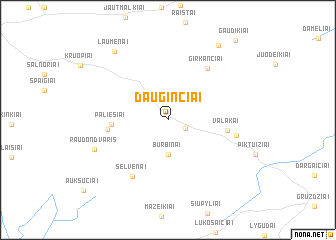 map of Dauginčiai