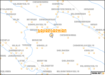 map of Davār Dar Mīān