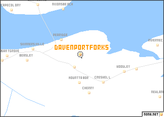 map of Davenport Forks