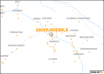 map of Daverjān-e Bālā