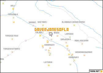 map of Daverjān-e Soflá