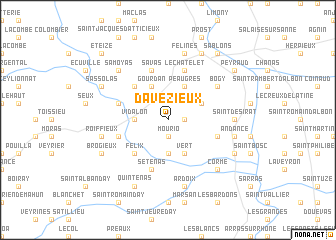 map of Davézieux