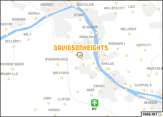 map of Davidson Heights