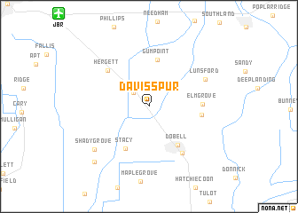 map of Davis Spur