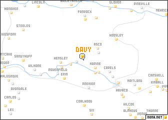 map of Davy