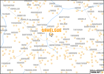 map of Dawélgué