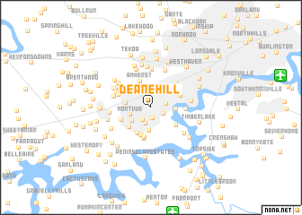 map of Deane Hill