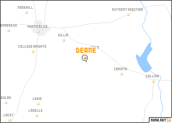 map of Deane