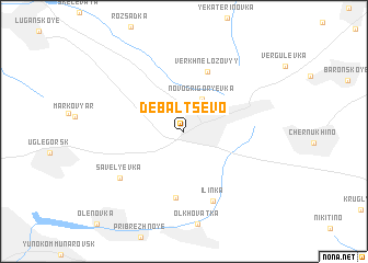 map of Debalʼtsevo