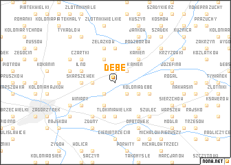 map of Dębe