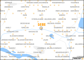 map of Dębe