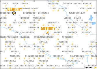 map of Dębiany