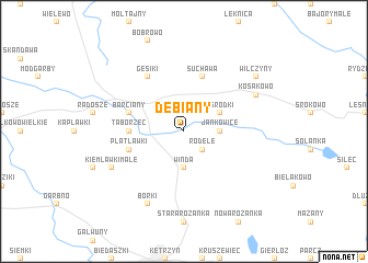 map of Dębiany