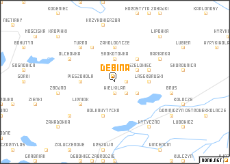 map of Dębina