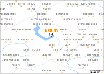 map of Dębiny