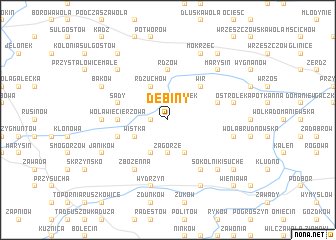 map of Dębiny