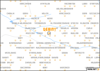 map of Dębiny