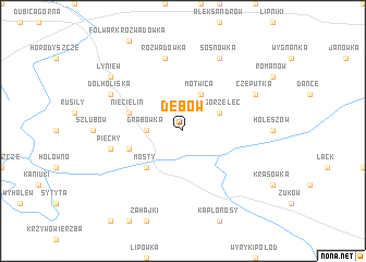 map of Dębów