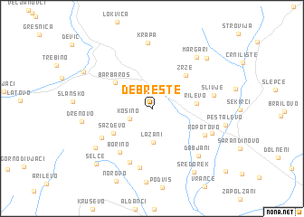 map of Debrešte