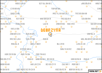 map of Dębrzyna