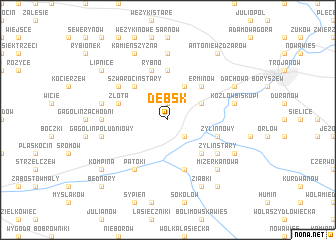 map of Dębsk